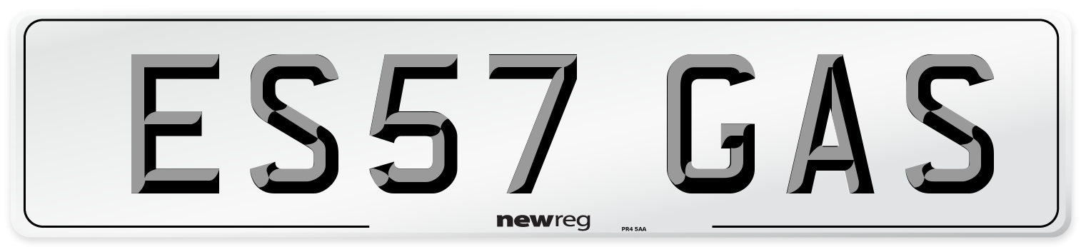 ES57 GAS Number Plate from New Reg